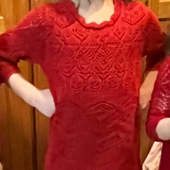 Cat and jack shine knit crochet lined scalloped hem dress size  7/8 - Picture 6 of 6